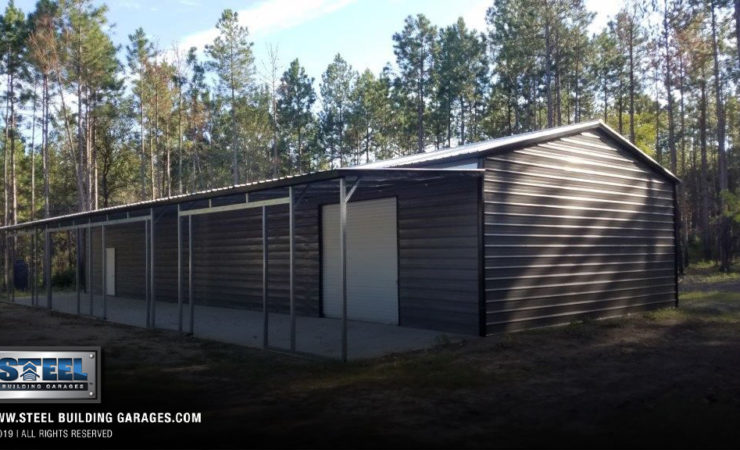 » Custom Steel Building Garages lean-to showcases quality engineering